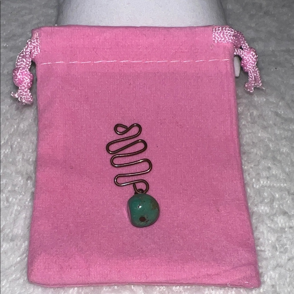 Turquoise Pendant with Copper Wire